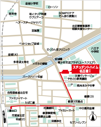 スチュデントハイム名古屋Ⅰ 地図